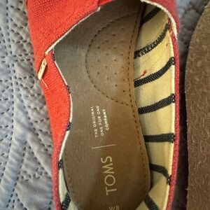 TOMS Vibrant Red Canvas Slip-Ons